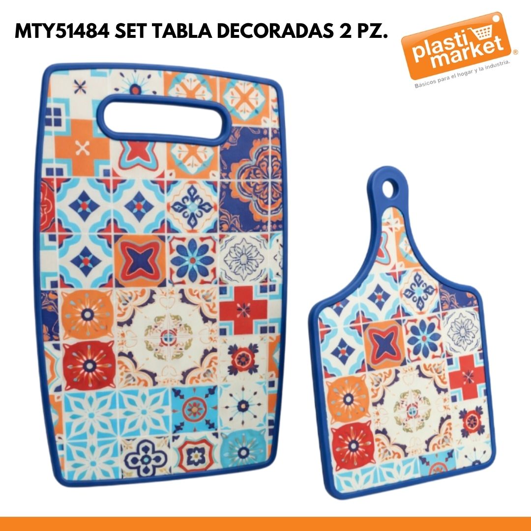 MTY51484 SET TABLA DECORADAS 2 PZ.