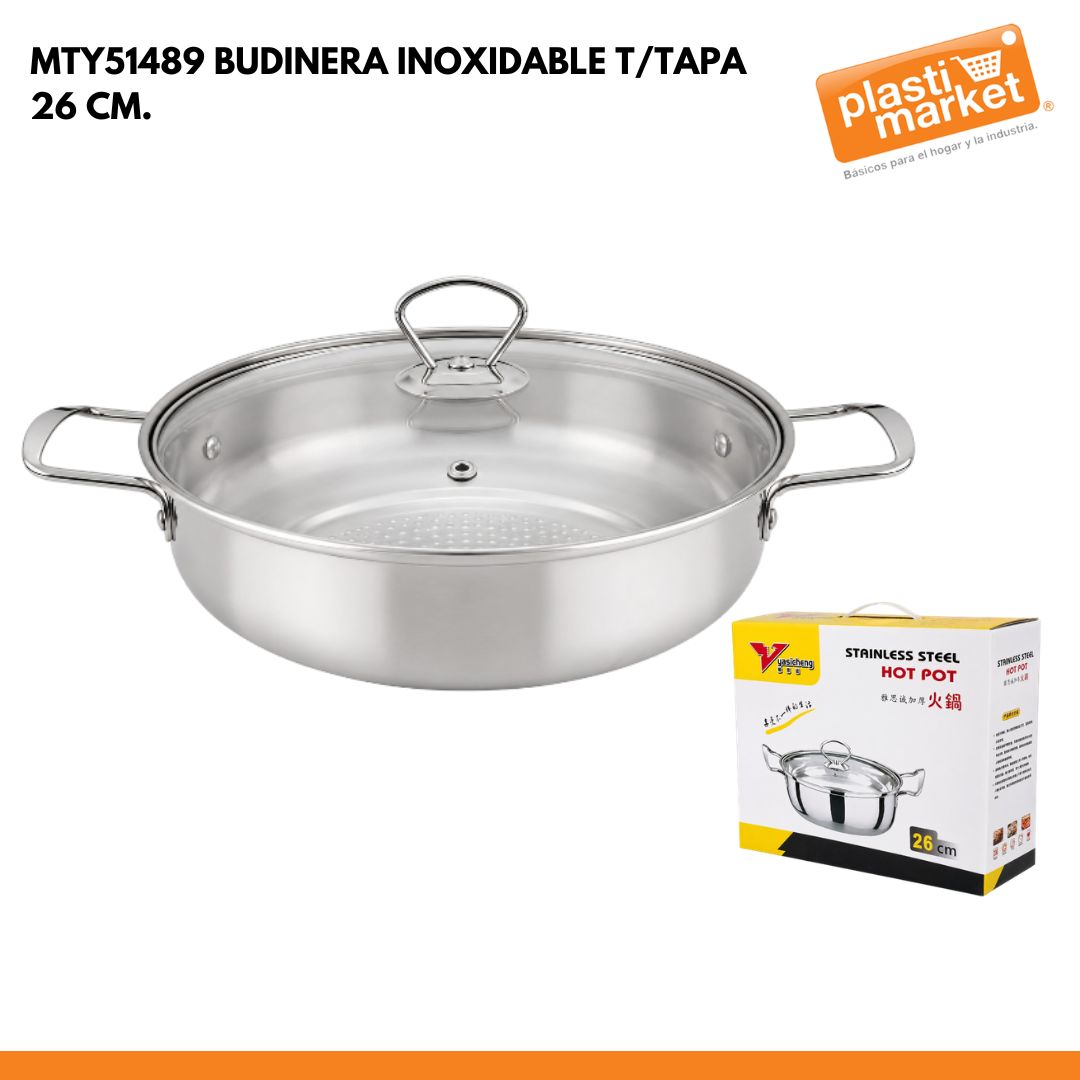MTY51489 BUDINERA INOXIDABLE T/TAPA 26 CM.