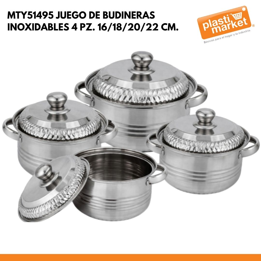 MTY51495 JUEGO DE OLLAS SOUP POT 4 PZ. 16/18/20/22 CM.
