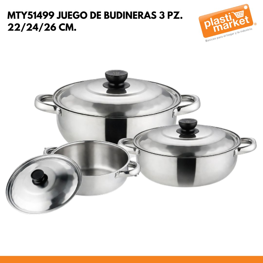 MTY51499 JUEGO DE BUDINERAS 3 PZ. 22/24/26 CM.