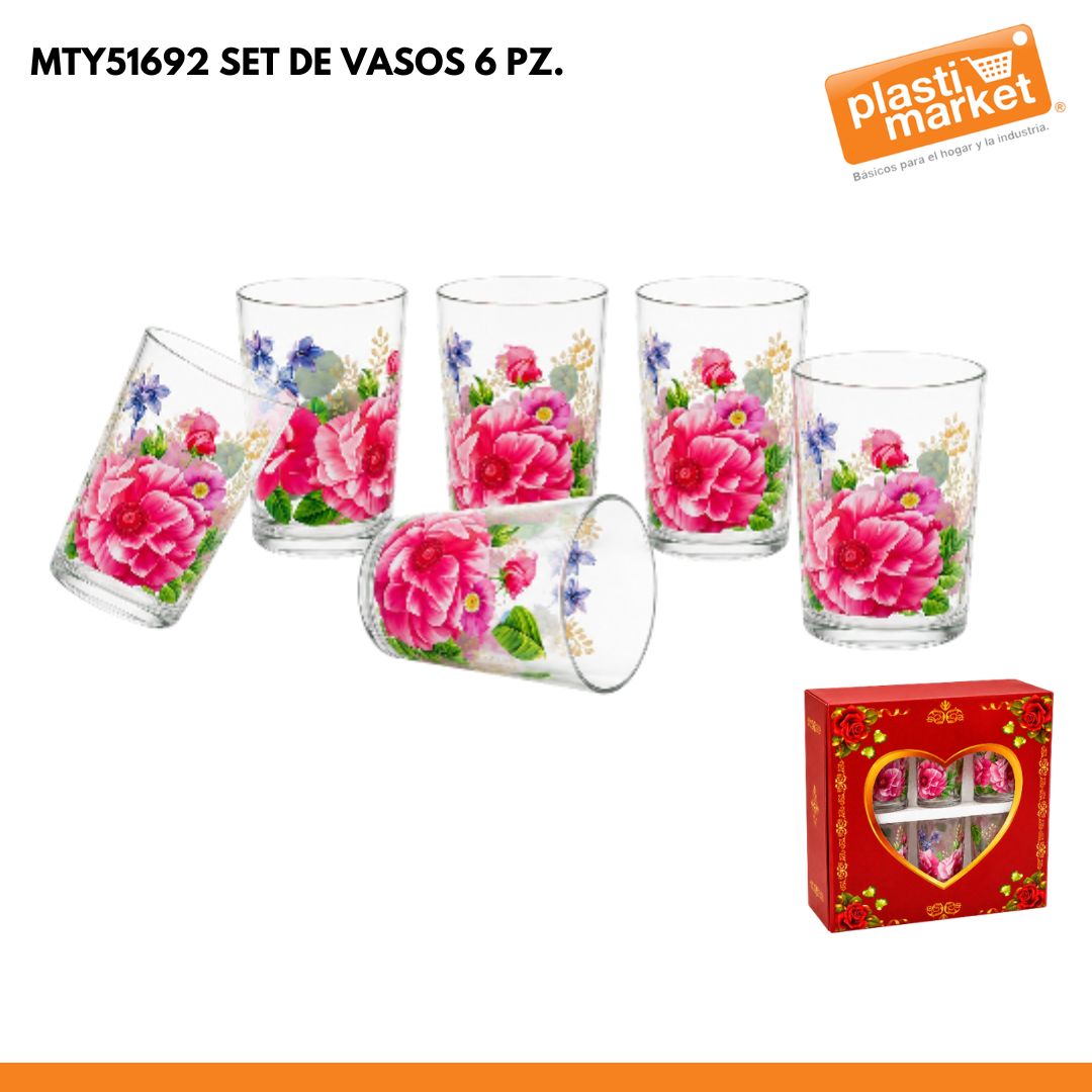 MTY51692 SET DE VASOS 6 PZ.