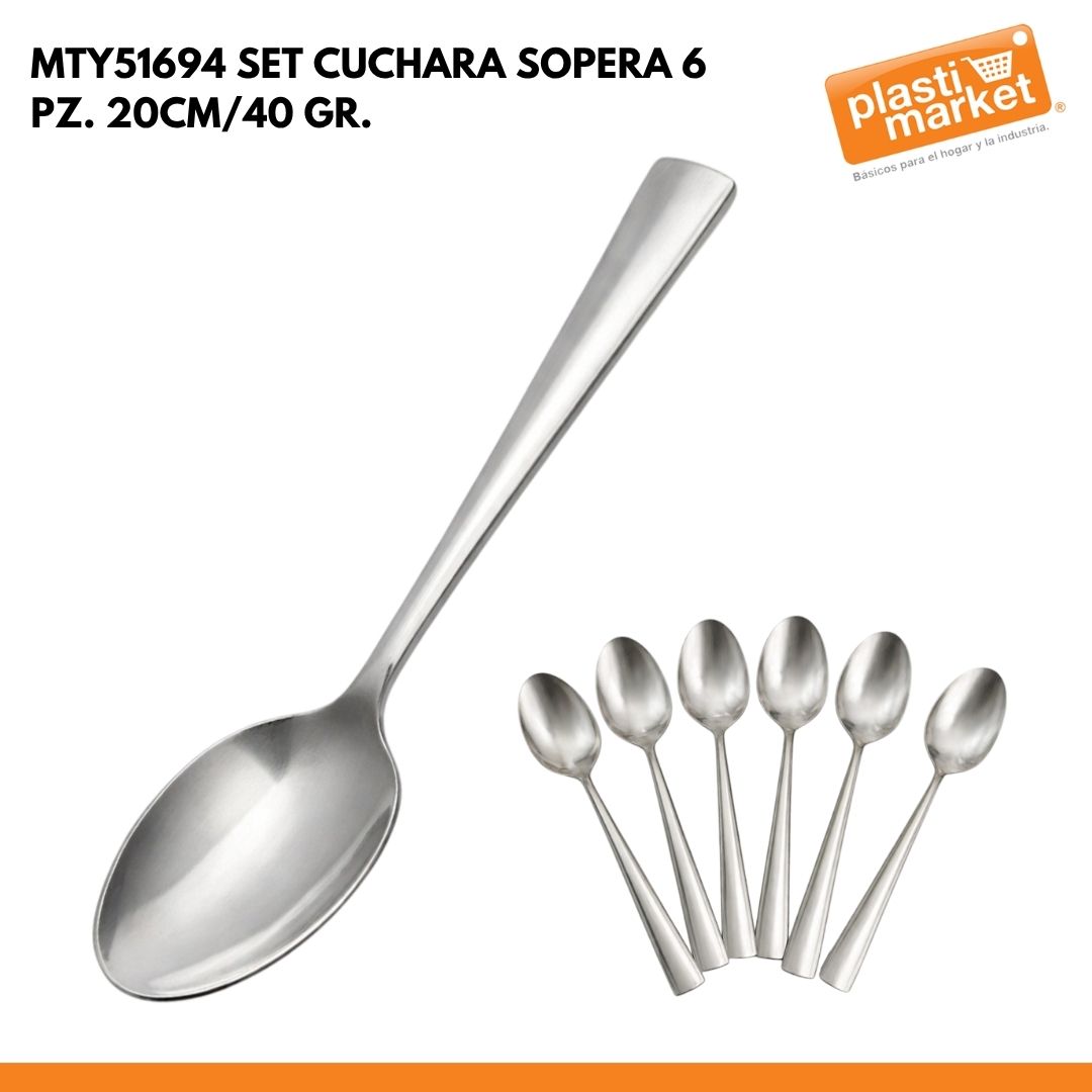 MTY51694 SET CUCHARA SOPERA 6 PZ. 20CM/40 GR.
