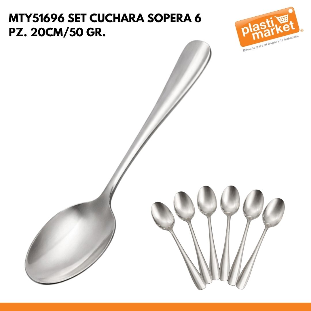 MTY51696 SET CUCHARA SOPERA 6 PZ. 20CM/50 GR.