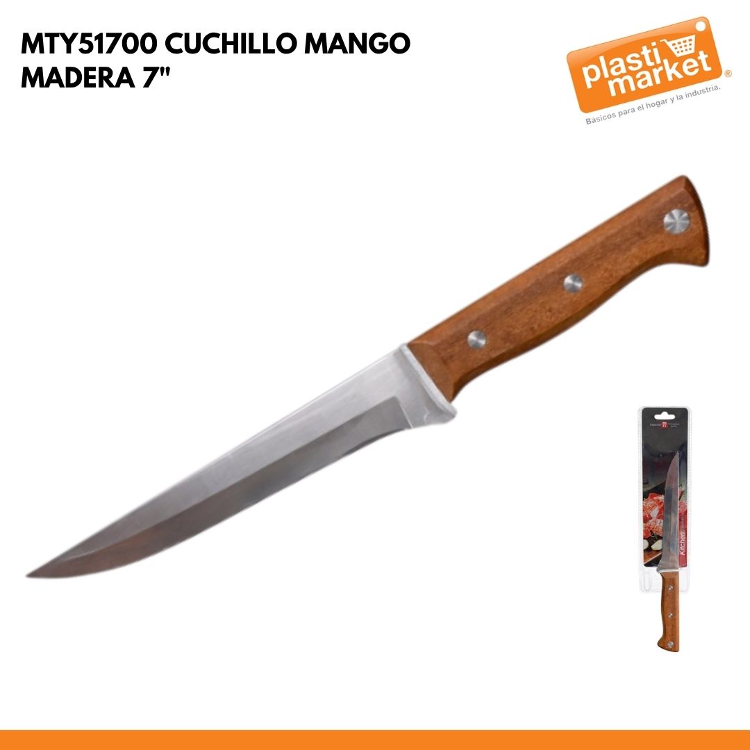 MTY51700 CUCHILLO MANGO MADERA 7"