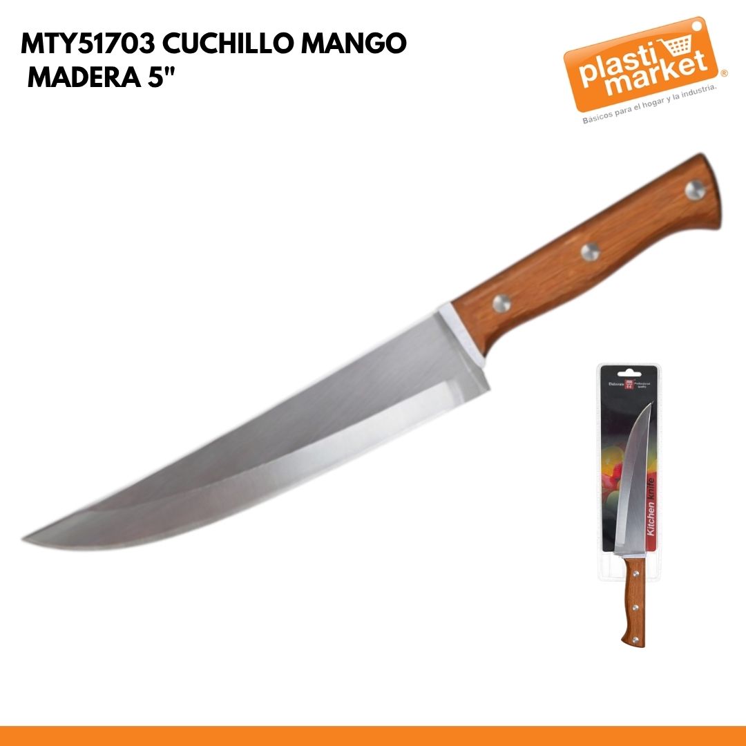 MTY51703 CUCHILLO MANGO MADERA 5"