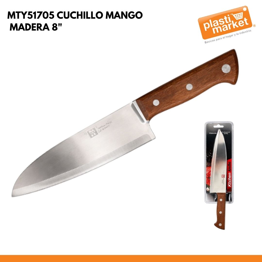 MTY51705 CUCHILLO MANGO MADERA 8"