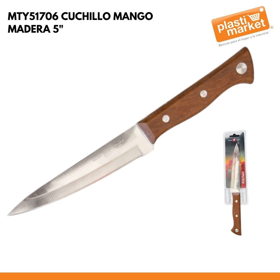 MTY51706 CUCHILLO MANGO MADERA 5"
