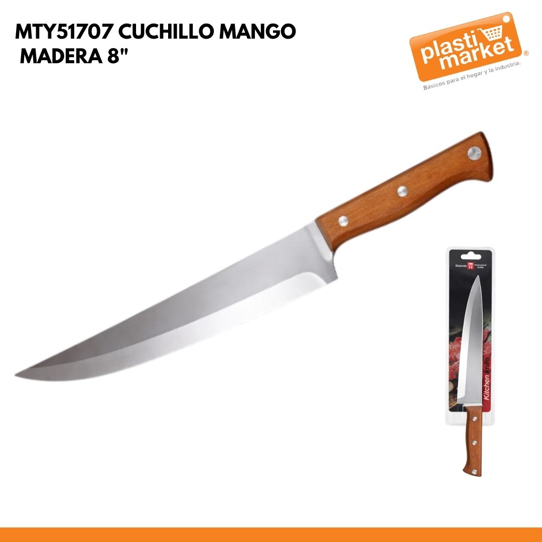 MTY51707 CUCHILLO MANGO MADERA 8"