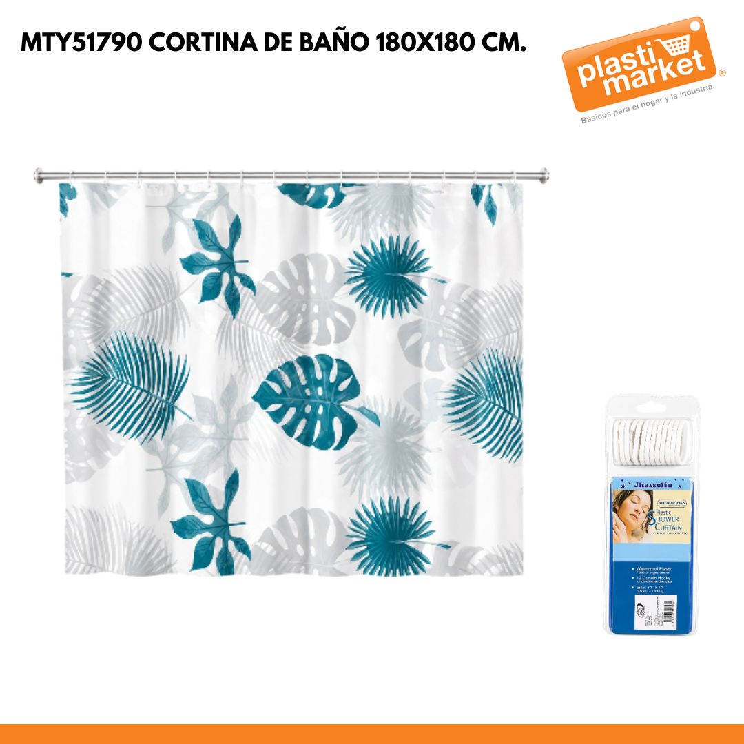 MTY51790 CORTINA DE BAÑO 180X180 CM.