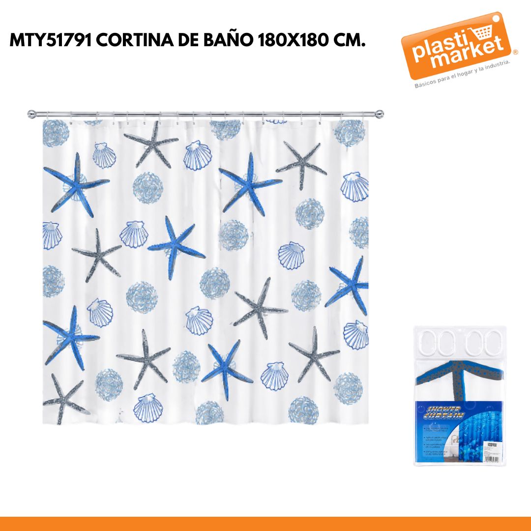 MTY51791 CORTINA DE BAÑO 180X180 CM.