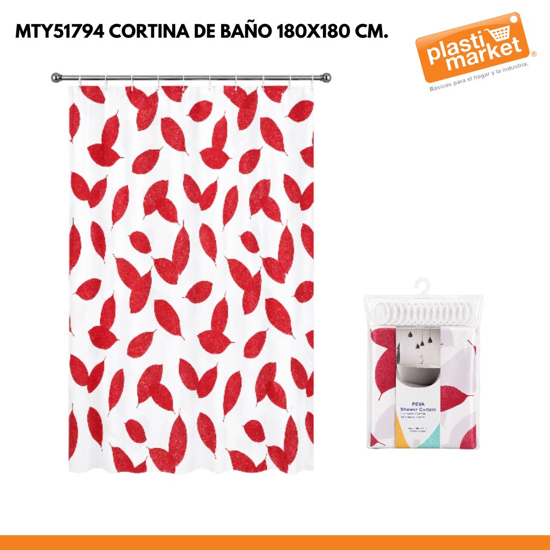 MTY51794 CORTINA DE BAÑO 180X180 CM.