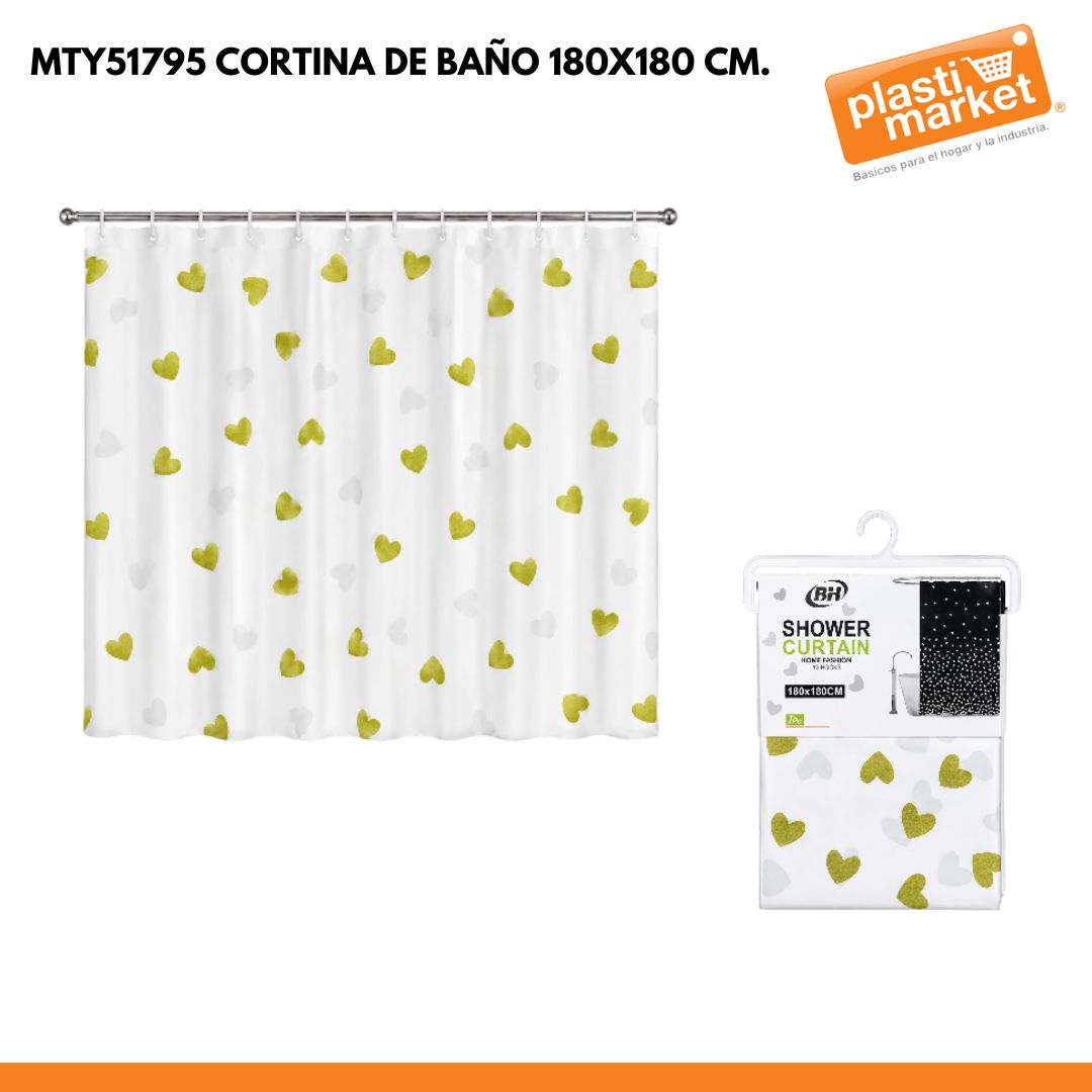 MTY51795 CORTINA DE BAÑO 180X180 CM.