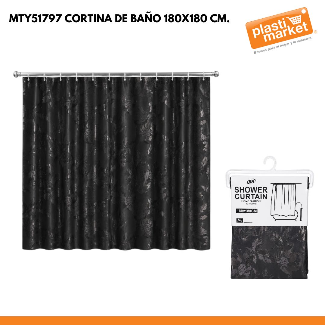 MTY51797 CORTINA DE BAÑO 180X180 CM.