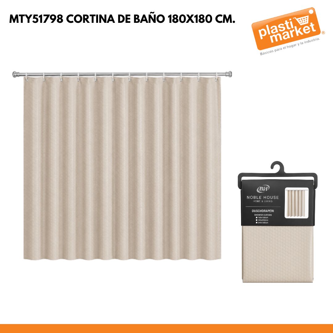 MTY51798 CORTINA DE BAÑO 180X180 CM.