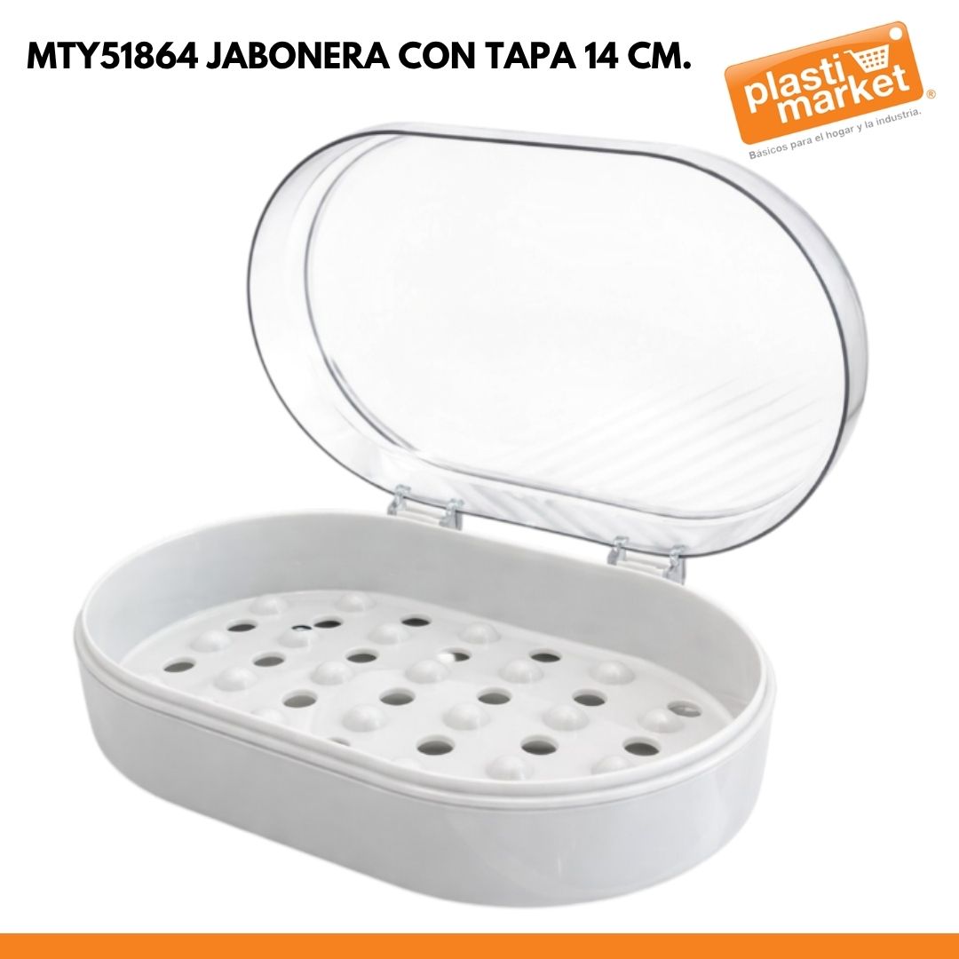 MTY51864 JABONERA CON TAPA 14 CM.