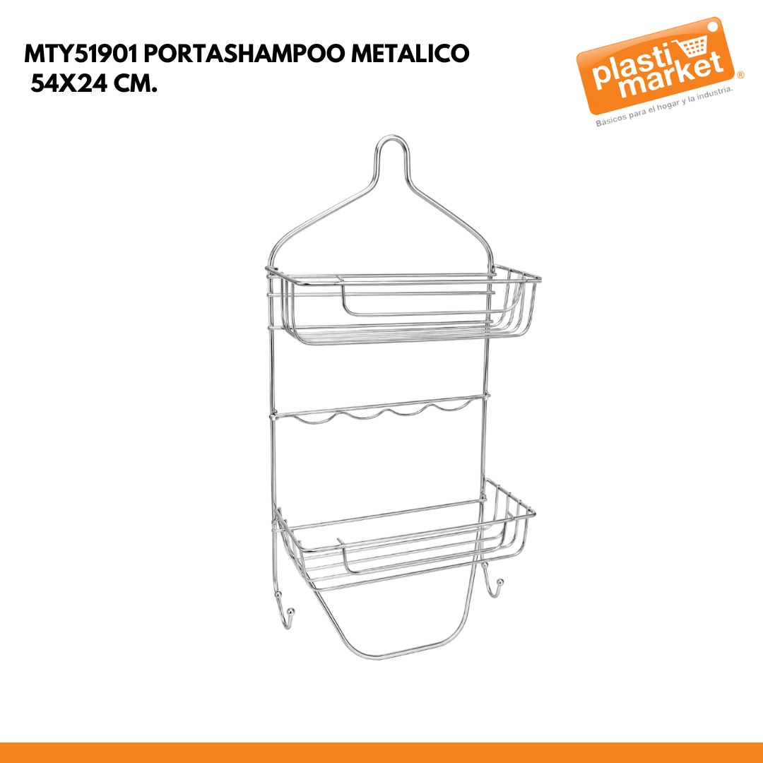 MTY51901 PORTASHAMPOO METALICO 54X24 CM.