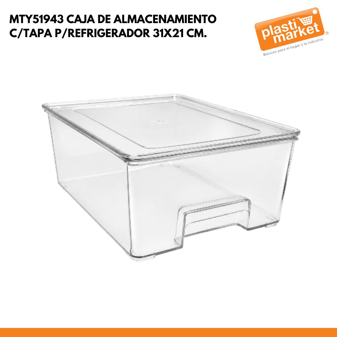 MTY51943 CAJA DE ALMACENAMIENTO C/TAPA  P/REFRIGERADOR 31X21 CM.