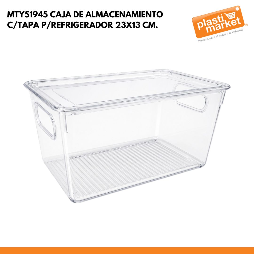 MTY51945 CAJA DE ALMACENAMIENTO C/TAPA  P/REFRIGERADOR 23X13 CM.