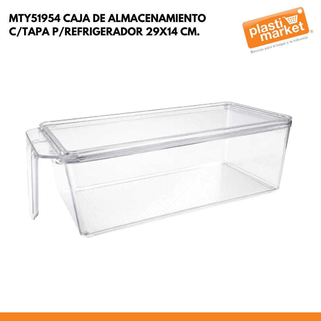 MTY51954 CAJA DE ALMACENAMIENTO C/TAPA P/REFRIGERADOR 29X14 CM.