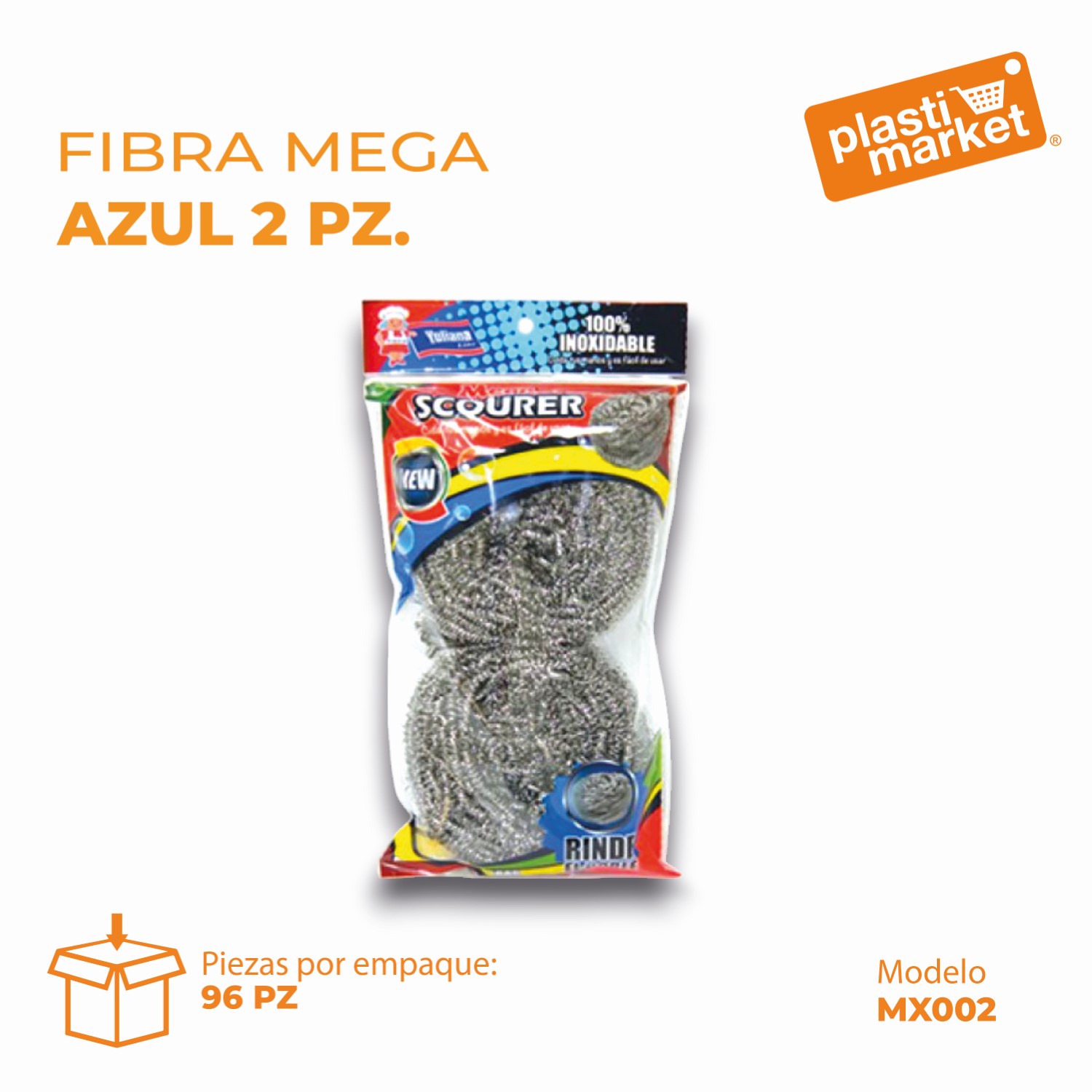 MX-002 FIBRA MEGA AZUL 2 PZ.