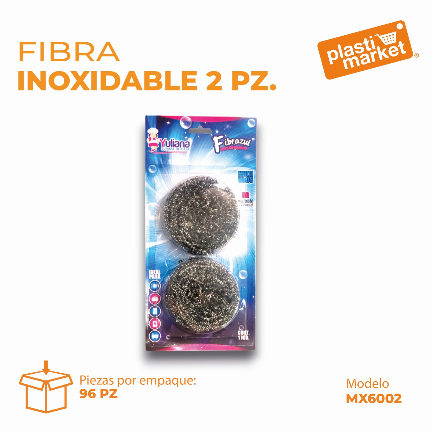 MX-6002 FIBRA INOXIDABLE 2 PZ.