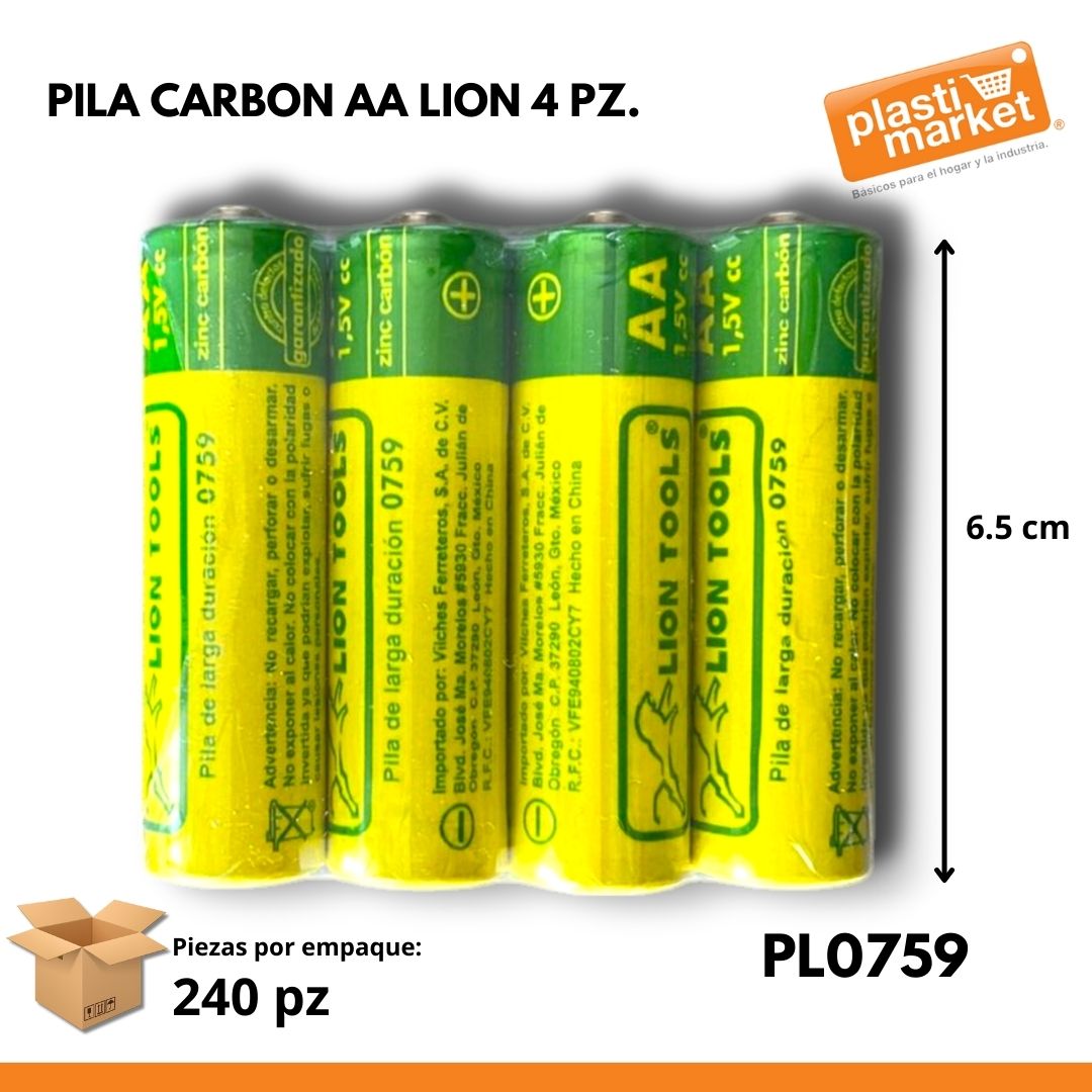 0759 PILA CARBON AA LION 4 PZ.