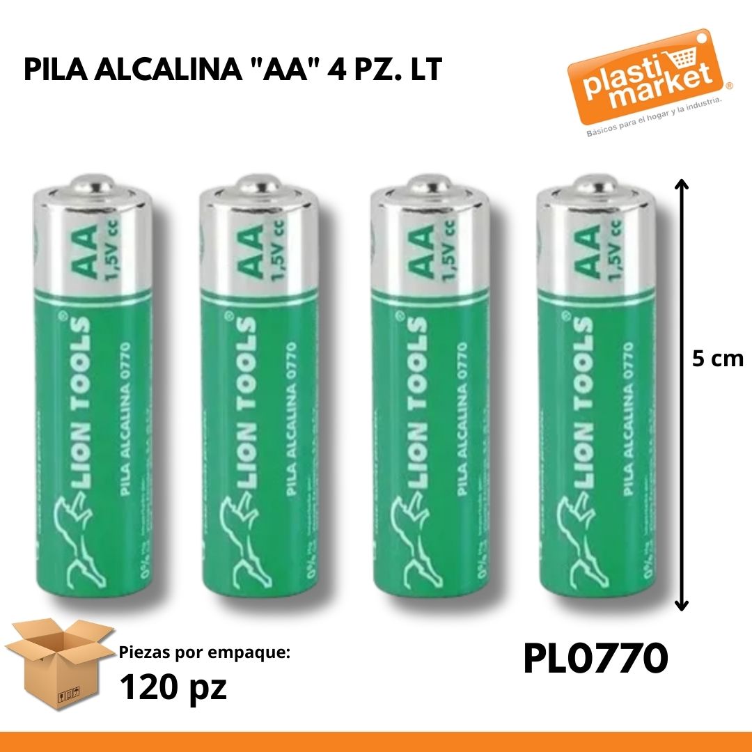 0770 PILA ALCALINA "AA" 4 PZ. LT