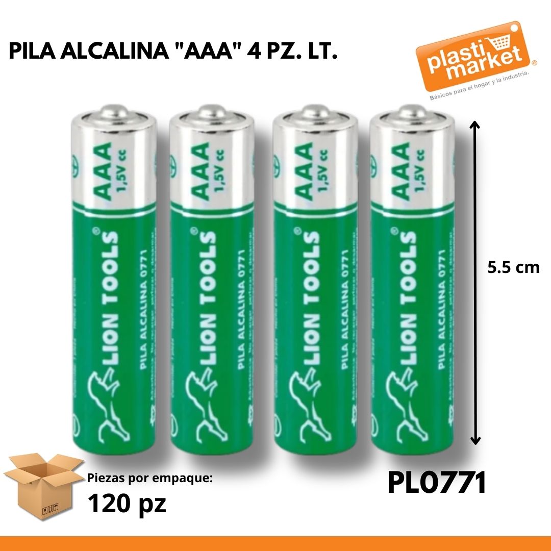 0771 PILA ALCALINA "AAA" 4 PZ. LT.