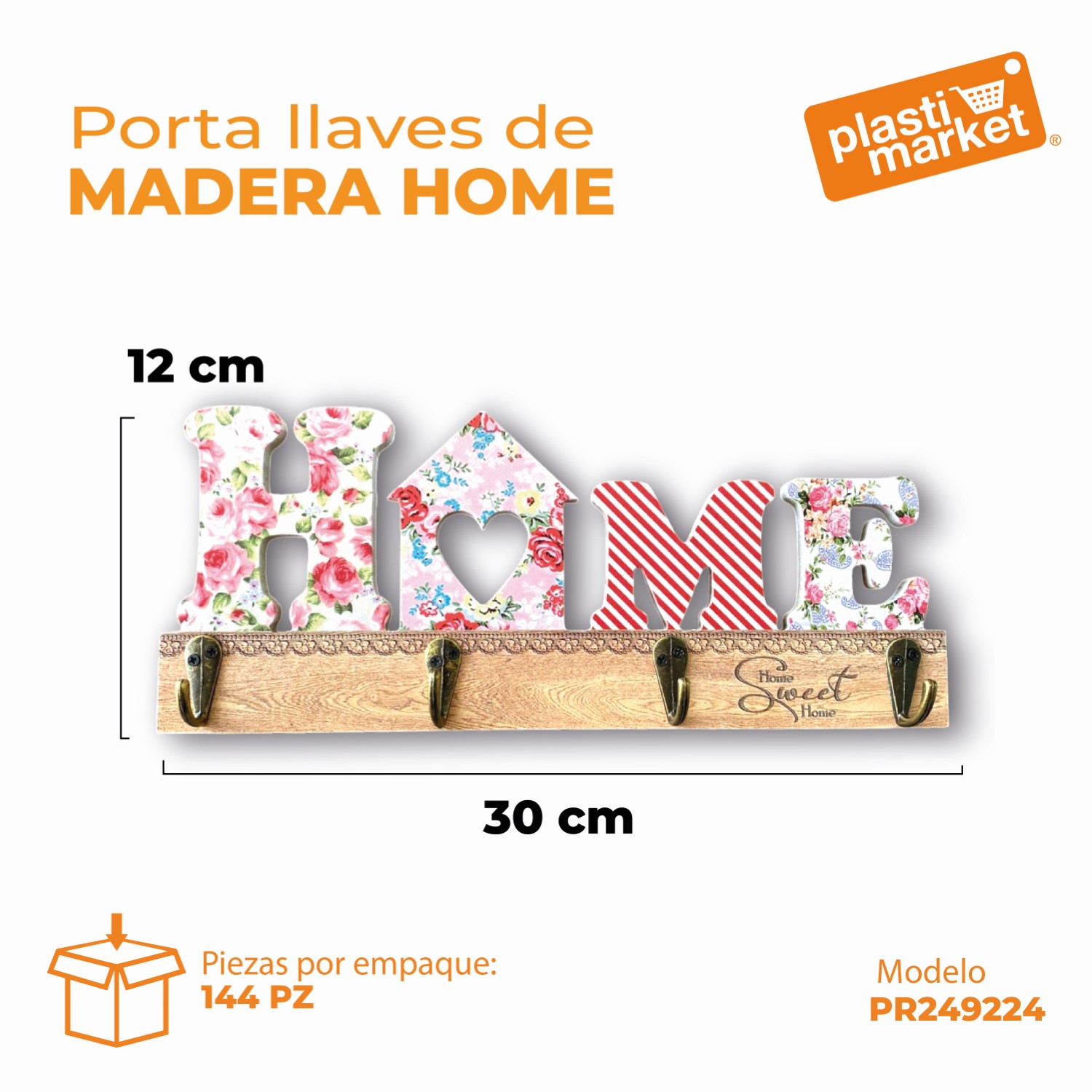 YM249224 PORTA LLAVES DE MADERA HOME