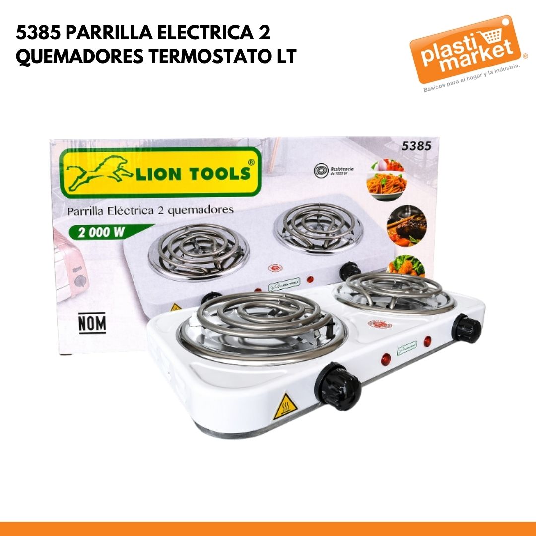 5385 PARRILLA ELECTRICA 2 QUEMADORES TERMOSTATO LT