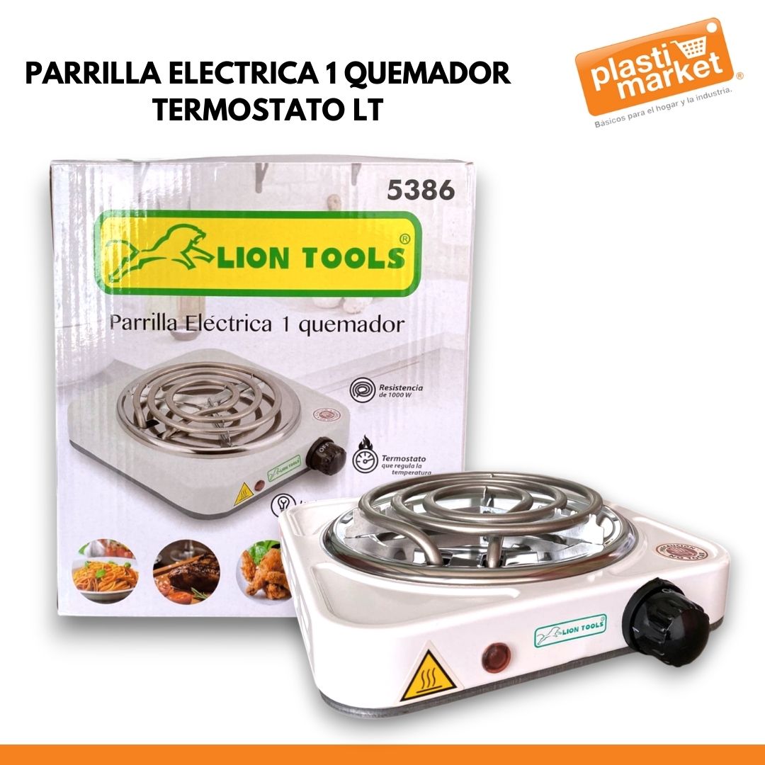 5386 PARRILLA ELECTRICA 1 QUEMADOR TERMOSTATO LT
