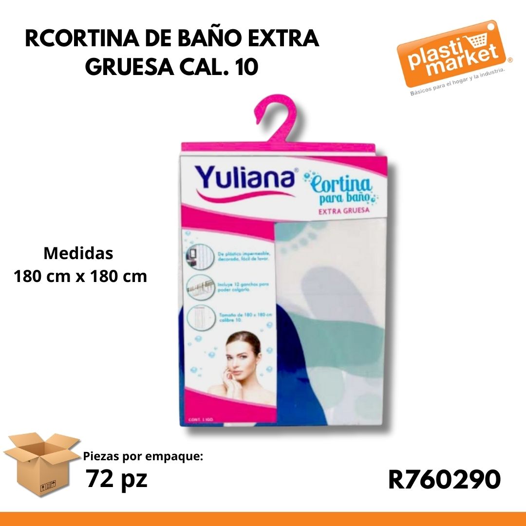 R-760290 CORTINA DE BAÑO EXTRA GRUESA CAL. 10