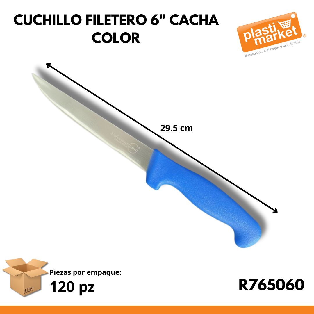 R-765060 CUCHILLO FILETERO 6" CACHA COLOR