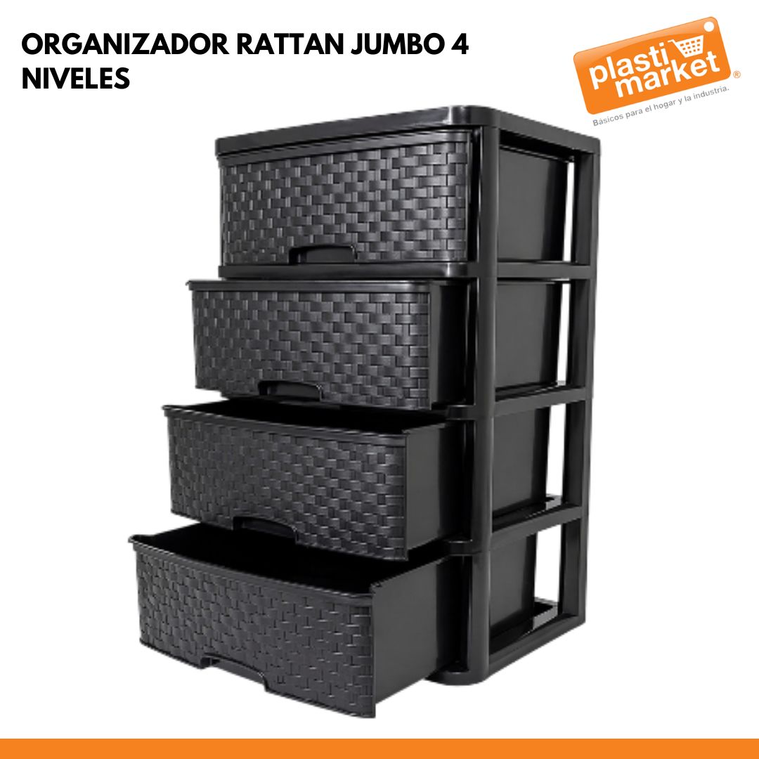 ORGANIZADOR RATTAN JUMBO 4 NIVELES