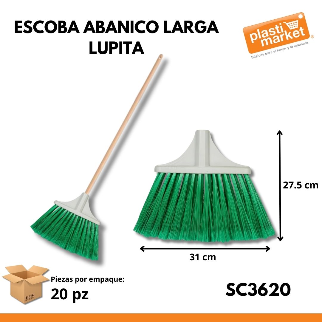 3620 ESCOBA ABANICO LARGA LUPITA