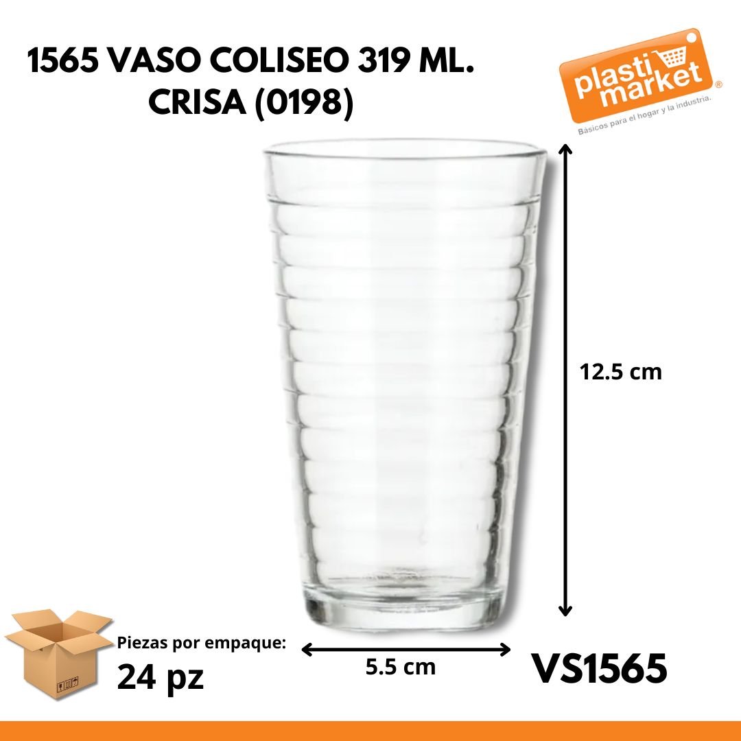 1565 VASO COLISEO 319 ML. CRISA (0198)