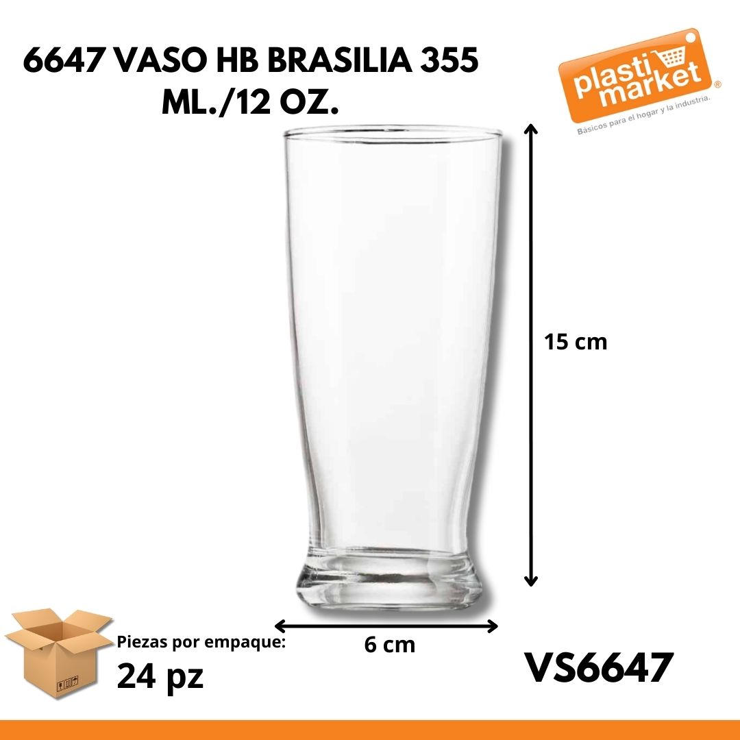 6647 VASO HB BRASILIA 355 ML./12 OZ.