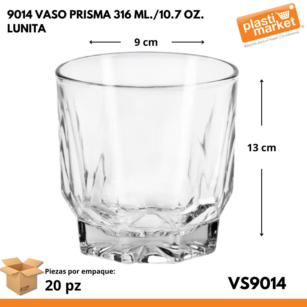 9014 VASO PRISMA 316 ML./10.7 OZ. LUNITA