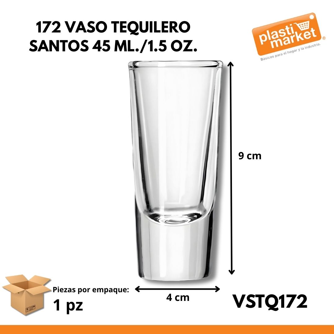 172 VASO TEQUILERO SANTOS 45 ML./1.5 OZ.
