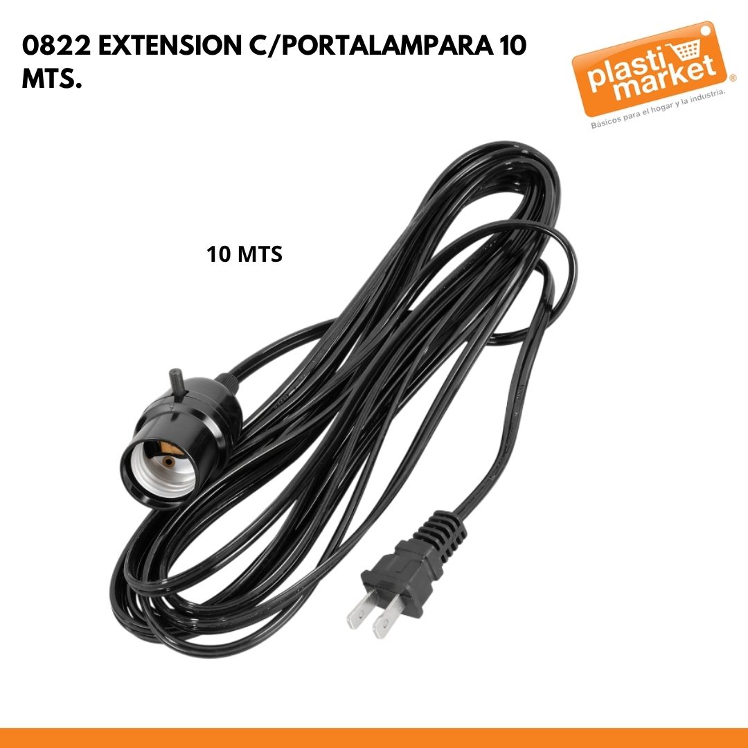0822 EXTENSION C/PORTALAMPARA 10 MTS.