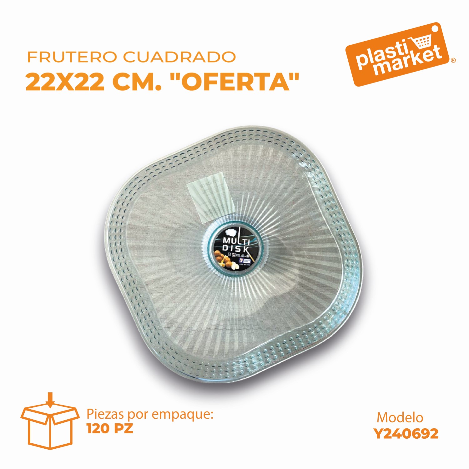 Y240692 FRUTERO CUADRADO 22X22 CM. "OFERTA"