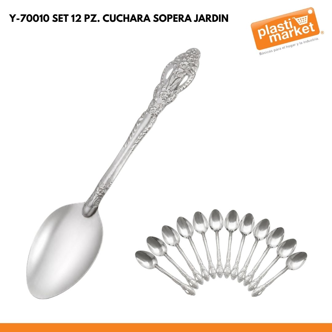 Y-70010 SET 12 PZ. CUCHARA SOPERA JARDIN