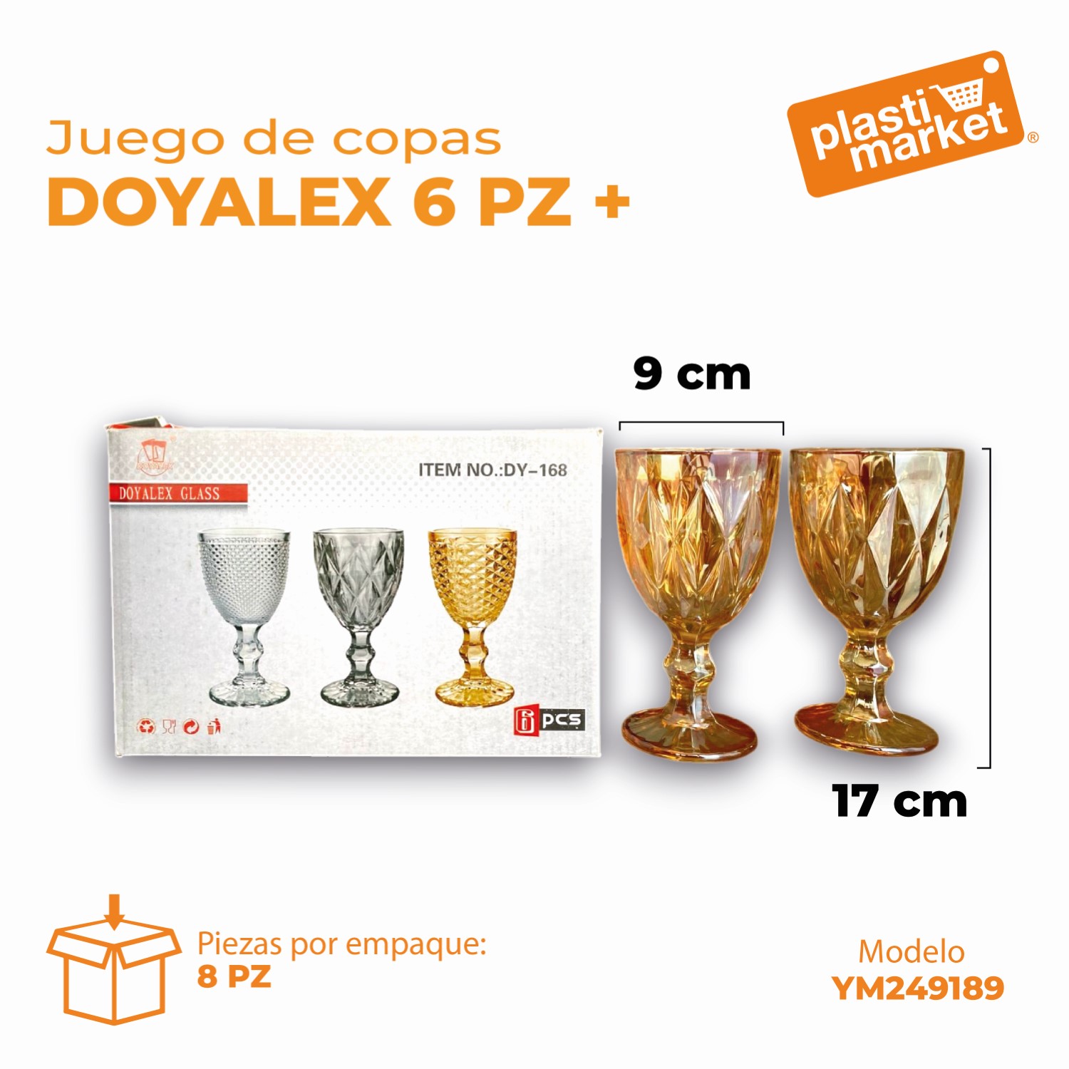 YM249189 JUEGO DE COPAS DOYALEX 6 PZ.+