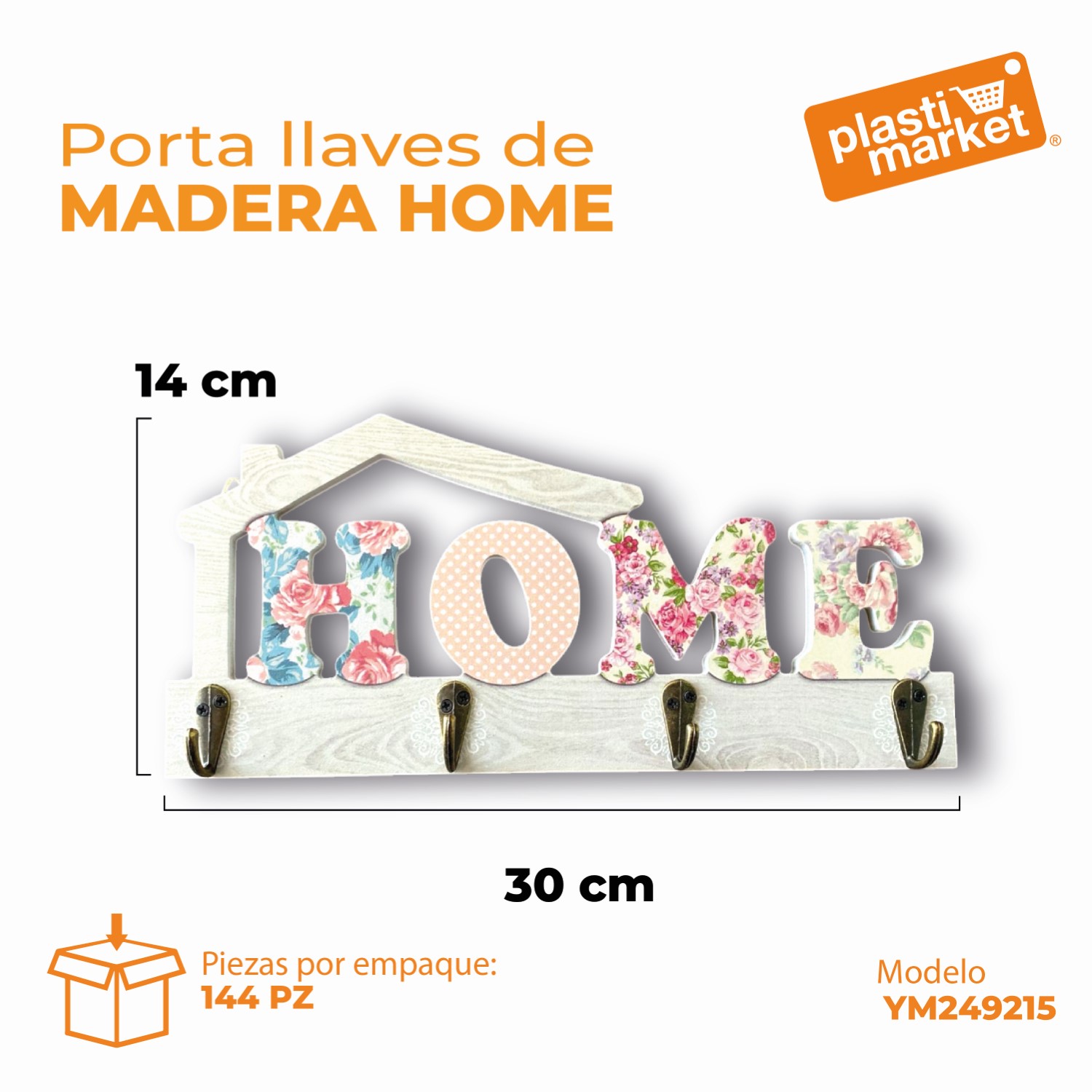 YM249215 PORTA LLAVES DE MADERA HOME