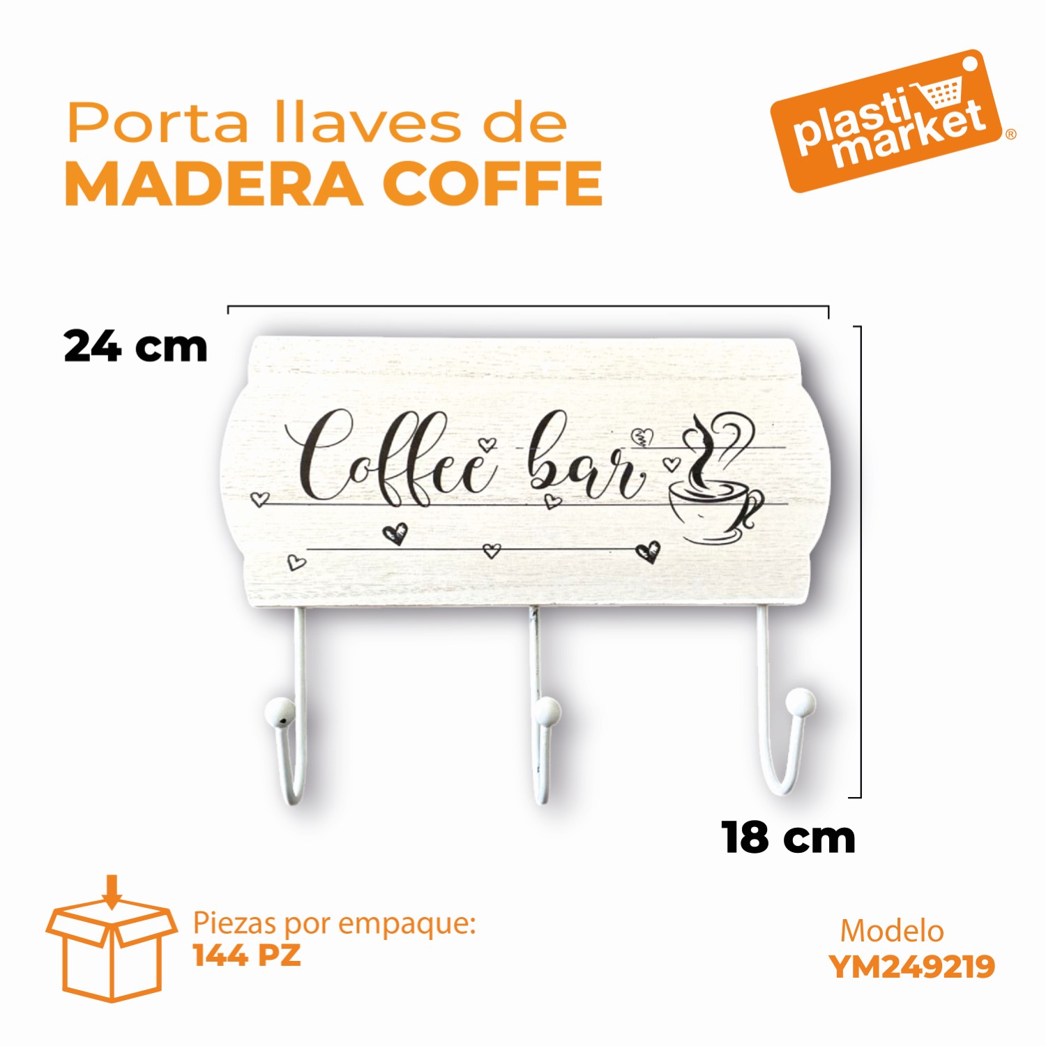 YM249219 PORTA LLAVES DE MADERA COFFEE