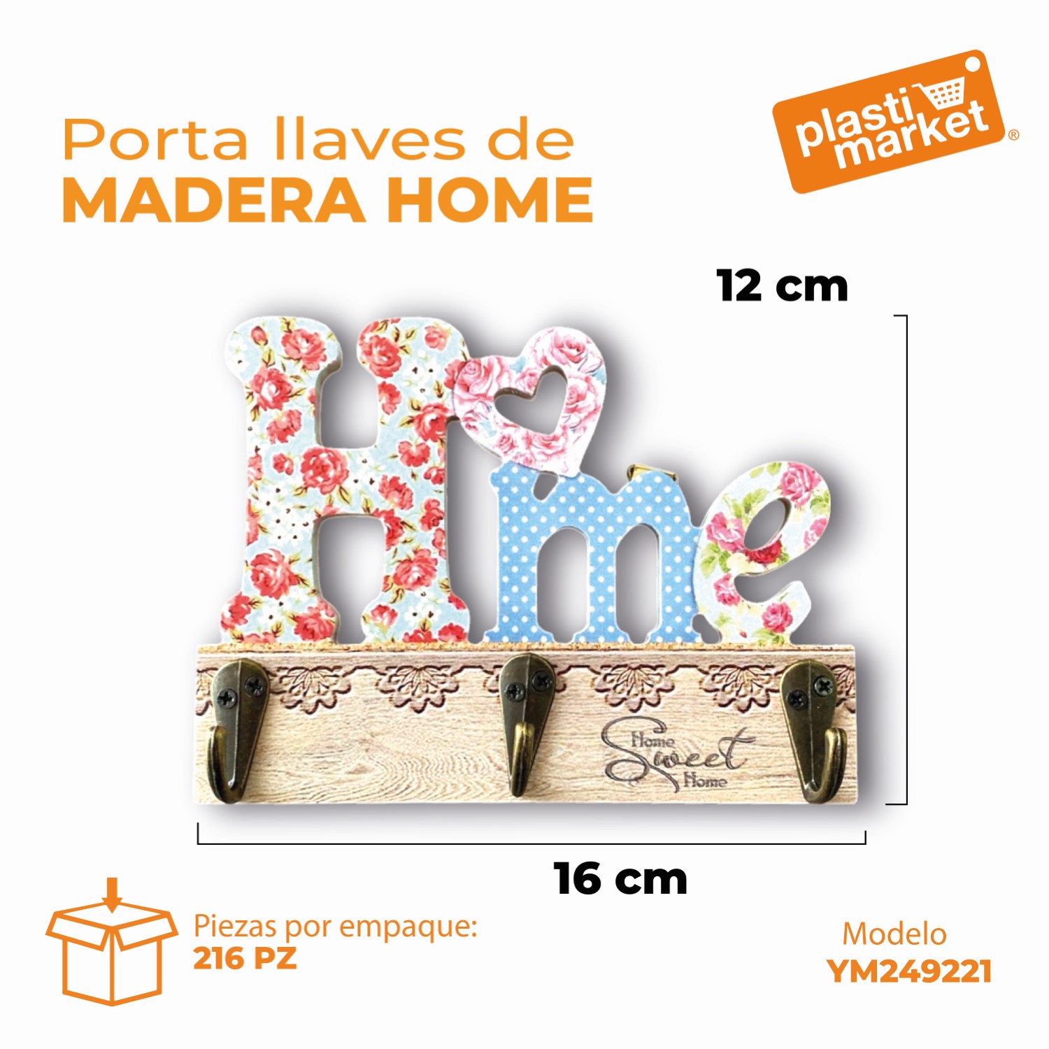 YM249221 PORTA LLAVES DE MADERA HOME