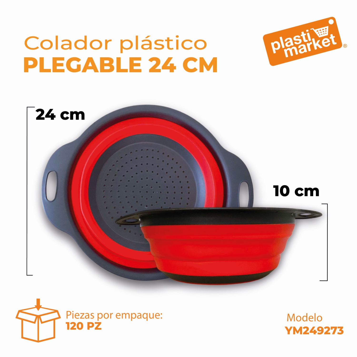 YM249273 COLADOR PLASTICO PLEGABLE 24 CM.