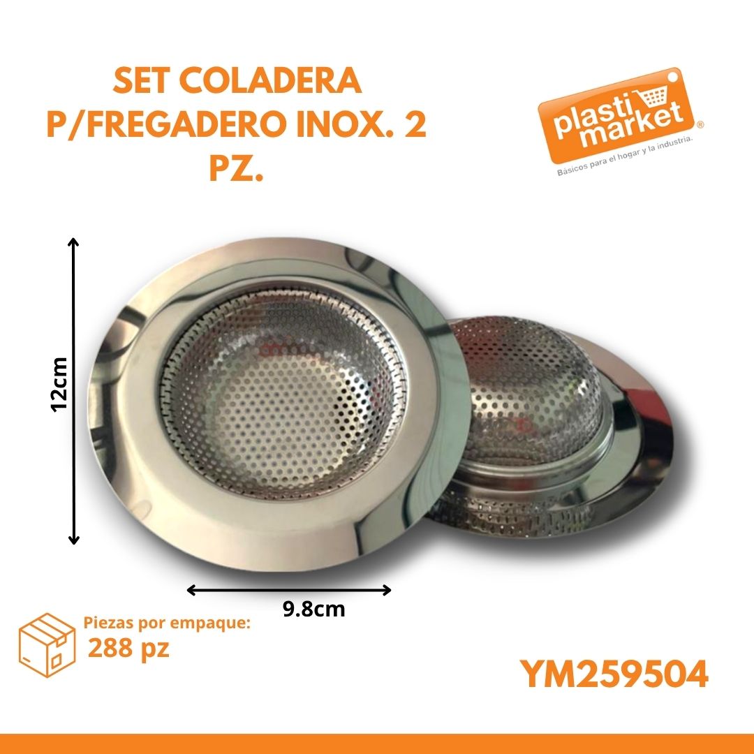 YM259504 SET COLADERA P/FREGADERO INOX. 2 PZ.